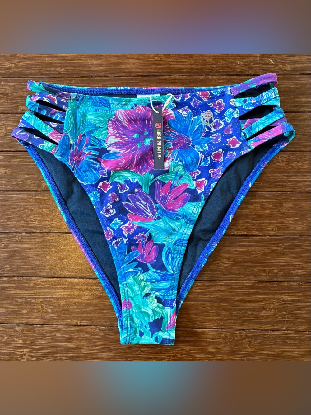 Born Primitive Sandbar Bikini Bottom in the vibrant Summer Fields size Medium